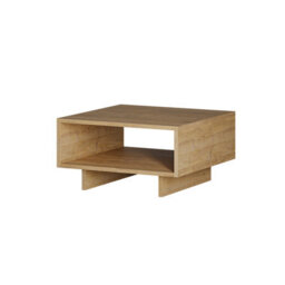 Decortie Hola Modern Square Coffee Table 60Cm Storage Compartment Oak Oak Living Room H 32Cm - thumbnail 2