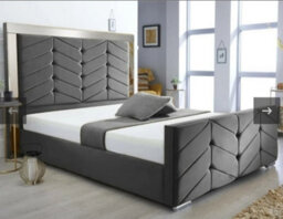 Stratus Interiors Chevron Art Deco Design Mirrored Bed - Add Professional Assembly And Delivery To Room Of Choice - Super King - No Storage Type - thumbnail 2
