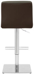Lamboro Luscious Kitchen Bar Stool, Chrome Footrest & Square Base, Height Adjustable Swivel Gas Lift, Breakfast Bar & Home Barstool, Brown - thumbnail 5