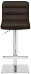 Lamboro Luscious Kitchen Bar Stool, Chrome Footrest & Square Base, Height Adjustable Swivel Gas Lift, Breakfast Bar & Home Barstool, Brown - thumbnail 3