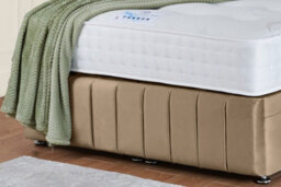 UKBEDFURNITURE Kamara Wingback Plush Beige End Opening Divan Ottoman Bed With 54 Inch Headboard - thumbnail 4