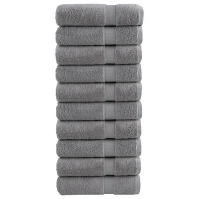 Berkfield Premium Bath Towels Solund 10Pcs Grey 100X150Cm 600Gsm - image 1