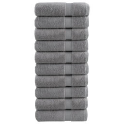 Berkfield Premium Bath Towels Solund 10Pcs Grey 100X150Cm 600Gsm