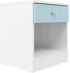 Seconique Denver Trio Bedroom Set Blue Gloss Wardrobe Chest Of Drawers Bedside - thumbnail 7