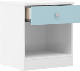 Seconique Denver Trio Bedroom Set Blue Gloss Wardrobe Chest Of Drawers Bedside - thumbnail 8
