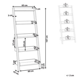 Beliani 5 Tier Shelving Unit Mobile Trio 167 Cm Dark Brown - thumbnail 3