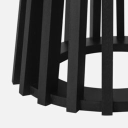 Sweeek - Set Of 2 Round Coffee Tables With Black Wood-Effect Tops And Fir-Wood Legs 40Cm And 60Cm - thumbnail 4
