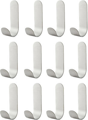 2 Pack Wall-Mounted Coat Hook, Towel Rack, Polished Stainless Steel, Bathrobe, Kitchen Towel, Silver, 2-Pack - image 1