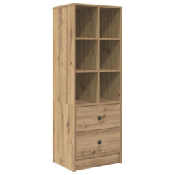 Berkfield Desk With Storage Artisan Oak Engineered Wood - thumbnail 5