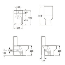 Bubly Bathrooms Modern Bathroom Suite 1700mm Bath, Soft-Close Wc, Gloss White Vanity & Thermostatic Shower Set - thumbnail 4