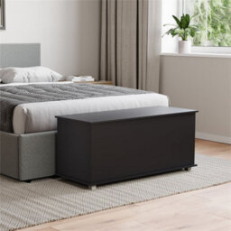 Black Modern Storage Ottoman Toy Chest Bedroom Wooden Bence - thumbnail 5
