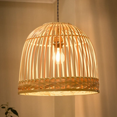 Dibor Traditional Bamboo Dome Easy Fit Decor Ceiling Shade H33 X D40Cm - image 1