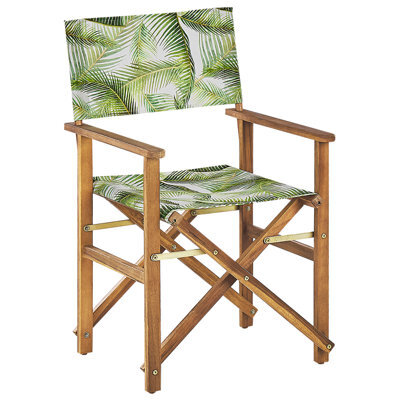 Beliani Acacia Living Garden Director's Chair Set Of 2, Light Wood, Folding - Includes Interchangeable Covers - image 1