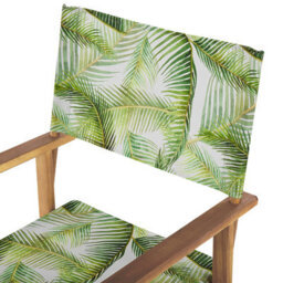 Beliani Acacia Living Garden Director's Chair Set Of 2, Light Wood, Folding - Includes Interchangeable Covers - thumbnail 5