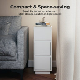 Levede Slim Bedside Table Storage Nightstand With 2 Drawers & Open Shelf - thumbnail 5