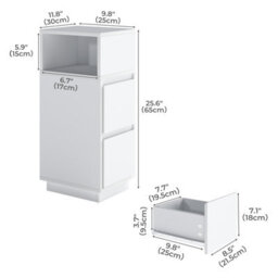Levede Slim Bedside Table Storage Nightstand With 2 Drawers & Open Shelf - thumbnail 2