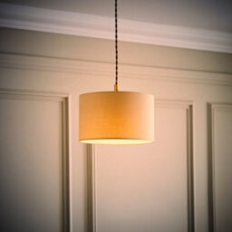Valuelights Reni Natural Fabric Drum Ceiling Lamp Shade (D)25Cm - thumbnail 2