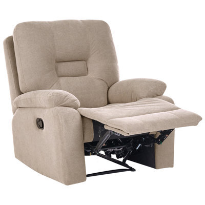 Beliani Recliner Chair Bergen Fabric Taupe - image 1