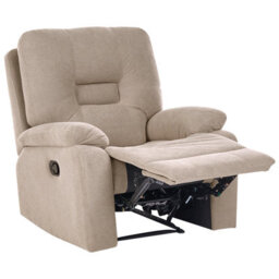 Beliani Recliner Chair Bergen Fabric Taupe - thumbnail 1