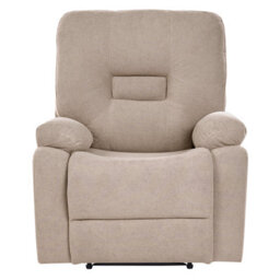 Beliani Recliner Chair Bergen Fabric Taupe - thumbnail 4