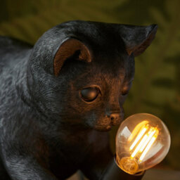 Loops Charming Set Of 2 Matt Black Kitten Table Lamps For Cozy Home Lighting - thumbnail 5