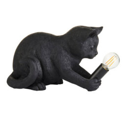 Loops Charming Set Of 2 Matt Black Kitten Table Lamps For Cozy Home Lighting - thumbnail 6