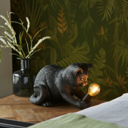 Loops Charming Set Of 2 Matt Black Kitten Table Lamps For Cozy Home Lighting - thumbnail 3