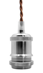 Long Life Lamps Company Industrial Vintage Ceiling Pendant Lamp Holder Chrome E27 Fitting M0011Ch - thumbnail 3