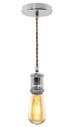 Long Life Lamps Company Industrial Vintage Ceiling Pendant Lamp Holder Chrome E27 Fitting M0011Ch - thumbnail 1