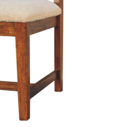 Wyld Haus Holualoa Cream Boucle Chair - Mango Wood Frame & Rattan Back - thumbnail 7