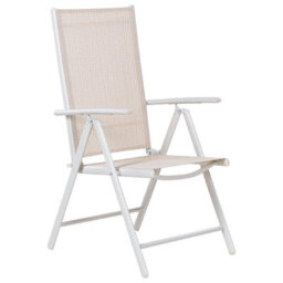 Beliani Set Of 6 Garden Chairs Catania Metal Beige - thumbnail 4
