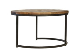 Buttercup Farm Industrial Round Stool (Set Of 2) - Mango Wood/iron - L70 X W70 X H40 Cm - Mango Pp Saw Finish - thumbnail 4