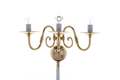 Luminosa Lighting Luminosa Antwerp Brass Flemish Wall Candle Wall Lamp