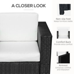 Wyld Haus Raco Black Rattan Single Outdoor Armchair With Thick Cushioned Seat And Armrests - thumbnail 6