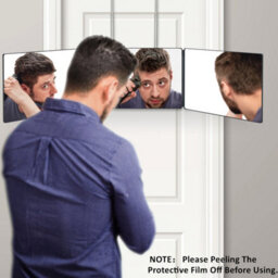 Vanexiss Adjustable Trifold Mirror 32X19.5Cm With 360 Rotation And Retractable Hook For Haircut And Grooming - thumbnail 2