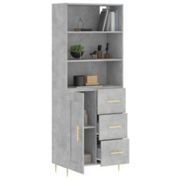 Berkfield Highboard Concrete Grey 69.5X34X180 Cm Engineered Wood - thumbnail 3