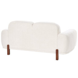 Wyld And Coco White Boucle 4-Seater Living Room Set - 2-Seater Sofa And 2 Armchairs, Low Curvilinear Design - thumbnail 7