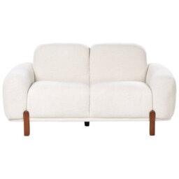 Wyld And Coco White Boucle 4-Seater Living Room Set - 2-Seater Sofa And 2 Armchairs, Low Curvilinear Design - thumbnail 5
