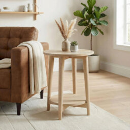 Furniturebox Uk Tacoma Round White Oak Wood Side Table