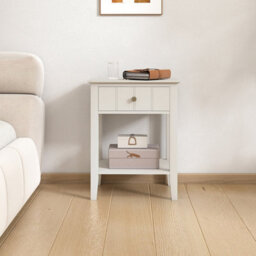Melody Maison Pair Of Ivory One Drawer Bedside Tables With Shelf - Padstowe Ivory Range - thumbnail 4