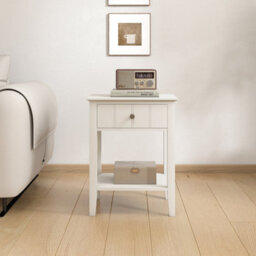Melody Maison Pair Of Ivory One Drawer Bedside Tables With Shelf - Padstowe Ivory Range - thumbnail 5