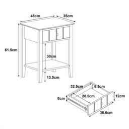 Melody Maison Pair Of Ivory One Drawer Bedside Tables With Shelf - Padstowe Ivory Range - thumbnail 7