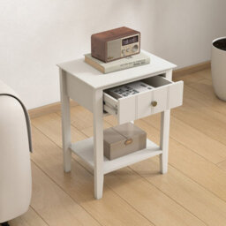 Melody Maison Pair Of Ivory One Drawer Bedside Tables With Shelf - Padstowe Ivory Range - thumbnail 3