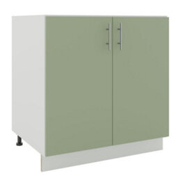 Jd Greta Adjustable Legs Kitchen Sink Unit 800mm Cabinet With Doors - Sage Green Matt - thumbnail 1