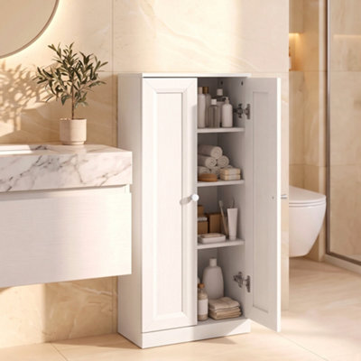 Homcom Narrow Bathroom Cabinet, Slim Storage Cabinet, White - image 1