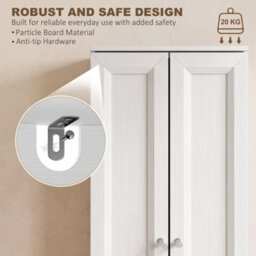 Homcom Narrow Bathroom Cabinet, Slim Storage Cabinet, White - thumbnail 7