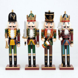 Shatchi 38Cm Wooden Nutcrackers Figures Christmas Ornament 4Pcs Set Royal And Millatry Theme - thumbnail 5