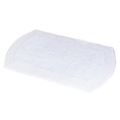 Showerdrape Ultra 100% Cotton White Reversible Bath Mat 800 X 500mm - image 1