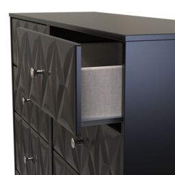 Genoa Ready Assembled Matt Black No Effect 6 Drawer Chest (H)792mm (W)1117mm (D)395mm - thumbnail 3