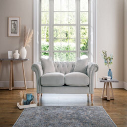 Sofas Express Tulip Chalk Grey Velvet  2 Seater Sofa - thumbnail 3